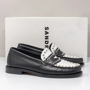 Sandro Elypsee Black/White Studded Loafers, Size 39 (8.5 US) - Picture 1 of 8