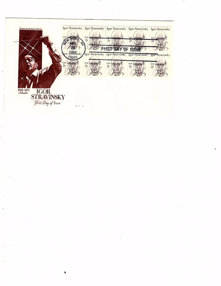 Sc 1845, artmaster Cachet, 2c Blk10, Igor Stravinsky FDC- 40 in auction UA  (g13 - Image 1 of 1