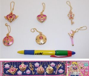 Lot de 6 charmes Sailor Moon en Métal BANDAI Japon Véritable Sceptre Cœur Neuf