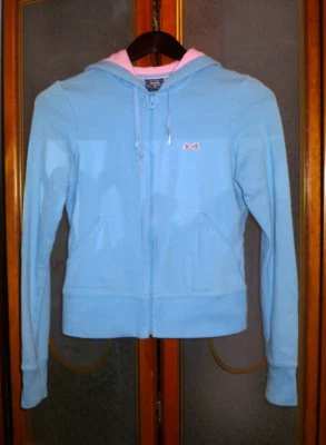 Le Tigre 女孩青少年拉链连帽衫(中号)绿松石/粉色.. — 第 1/4 张图片