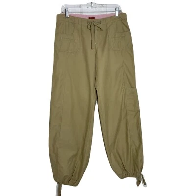 Pantalones cargo vintage caqui Y2k para mujer talla 9/L inclinables bolsillos con cordón utilitarios #2 Foto 1 de 4