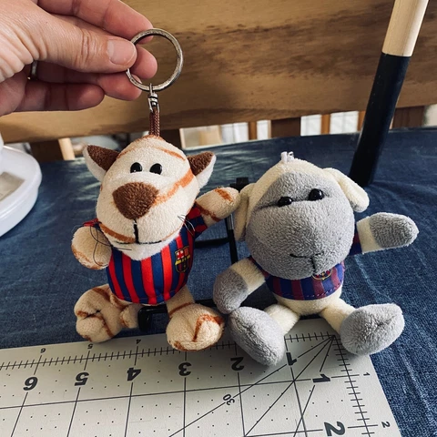 FC Barcelona Keychain Plush Set of 2 Tiger and Sheep Futbol Club Barcelona FCB Cover