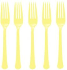 Premium Heavy Weight Plastic Forks, 20 Ct. Yellow