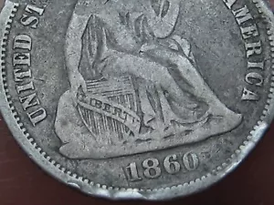 1860 O Seated Liberty Silver Dime- New Orleans - Picture 1 of 6