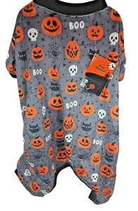 Halloween grau Haustier Velours schwarze Katze JOL Skelett Pyjama M Hund neu - Bild 1 von 6