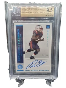 2021 Panini Encased Rhamondre Stevenson Sapphire 26/35 BGS 9.5 Football Card - Picture 1 of 3