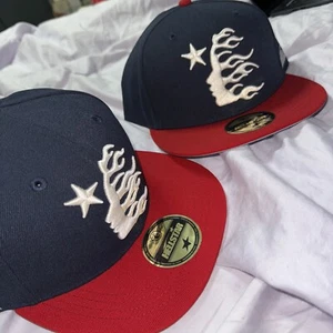 BRAND NEW HELLSTAR BASEBALL HAT FITTED BLUE/WHITE NAVY/RED 8 - Picture 1 of 9