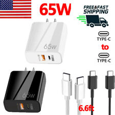65W Fast Wall Charger Adapter USB-C Type-C Cable For MacBook iPhone Samsung US