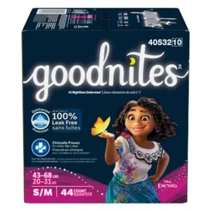 Goodnites Girls' Nighttime Underwear Size S/M Count 44 - Picture 1 of 4