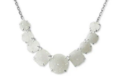 Lucky Brand Silver-Tone/White Drusy Collar Necklace 19"L NWT - Image 1 of 4