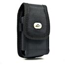 For Cat S 62 Vertical Rugged Nylon Canvas Carrying Holster Case with Metal Belt