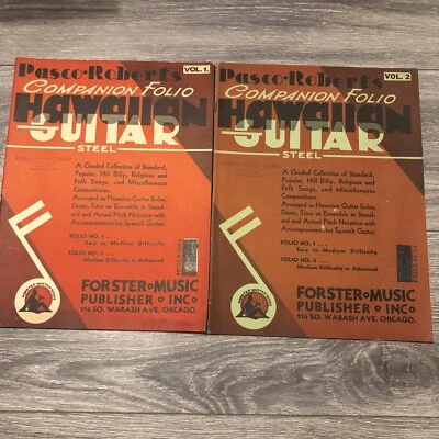2 books - 1938 PASCO-ROBERTS Vol. 1 and Vol 2 Companion Folio Hawaiian GUITAR - Image 1 of 4