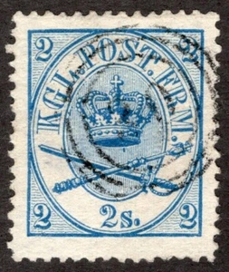 DENMARK 1865 SC #11 - VF Perf-13 2sk with ring cancel cv $35.00 *Bay Stamps* - Picture 1 of 2