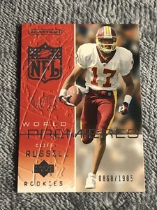2002 UD OVATION RC WORLD PREMIER CLIFF RUSSELL 95 WASHINGTON WFT UTAH UTES /1985