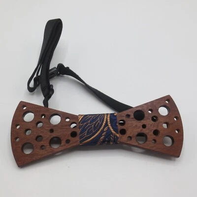 Bow Tie Wood Blue Adjustable 4 3/4" - Image 1 of 4