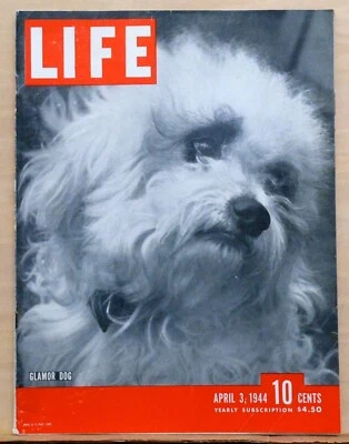 Журнал Life - 3 апреля 1944 - Glamor собаки фото обложка, цвет Coca-Cola объявление задняя обложка - Изображение 1 из 2