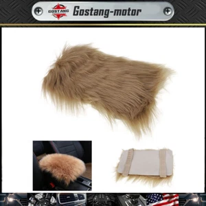 Car Warm Winter Fur Plush Armrest Box Cover Mat Soft Furry Pad Universal Cushion - Picture 1 of 8