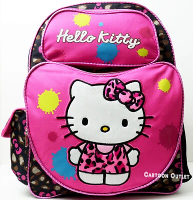 Hello Kitty Girls School Backpack 12" Pink Bag Cheetah Print Small Trending - Image 1 of 4