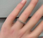 18K White Gold Chain Link Diamond Accent Ring