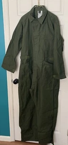 Army Sateen Type 1 Utility Coveralls Cotton Men Size XL Green 8405-00-131-6510 - Picture 1 of 9