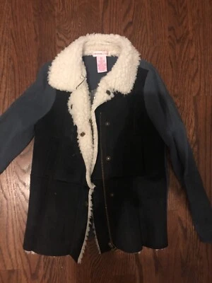 Chaqueta tejida de gamuza sintética gris negra talla 6X niño pequeño nueva con etiquetas Design History Girl Foto 1 de 3