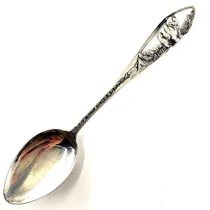 Sterling Silver Souvenir Spoon Yellowstone National Park Grizzly Bear Wildlife - Picture 1 of 6