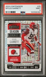 Boleto de temporada 2023 Panini Contenders Myles Garrett Mojo #25 Browns PSA 9 POP 1 - Imagen 1 de 3