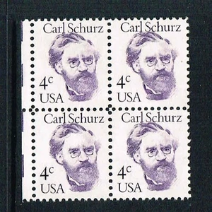 1847 Carl Schurz 1983 MNH Block of 4x4c Great Americans ..1 - Picture 1 of 1