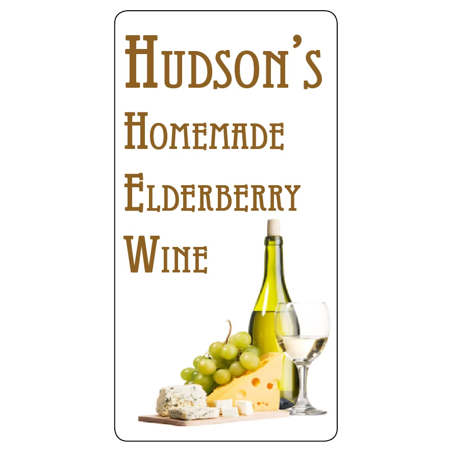 EYEDEEDESIGN 20 x Personalised Homemade White Wine Making Bottle Labels Stickers Large 085