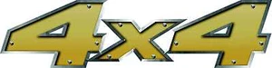 4 X 4 Gold Full Color Decal Pair (2 Decals) - Picture 1 of 1