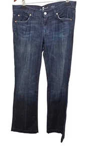 7 For All Mankind Dojo High-Waist Flare Jeans Women's Size 29 Indigo Blue Denim - Picture 1 of 7