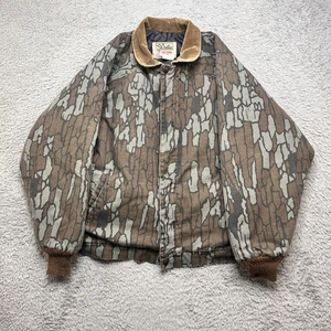 Vintage Walls TreBark Camo Jacket 2XL Grey 90s Collared Bomber Hunting - Picture 1 of 10