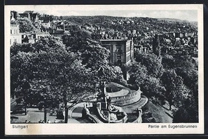 Stuttgart, Partie am Eugensbrunnen, Ansichtskarte - Bild 1 von 2