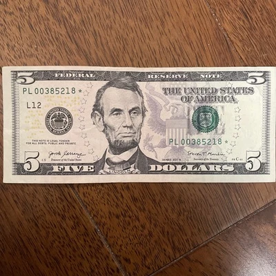 Fancy Star ⭐️ ⭐️ Super Rare Low Run&Low Printed 💯% Sheet $5 2017A PL(00385218) - Image 1 of 4