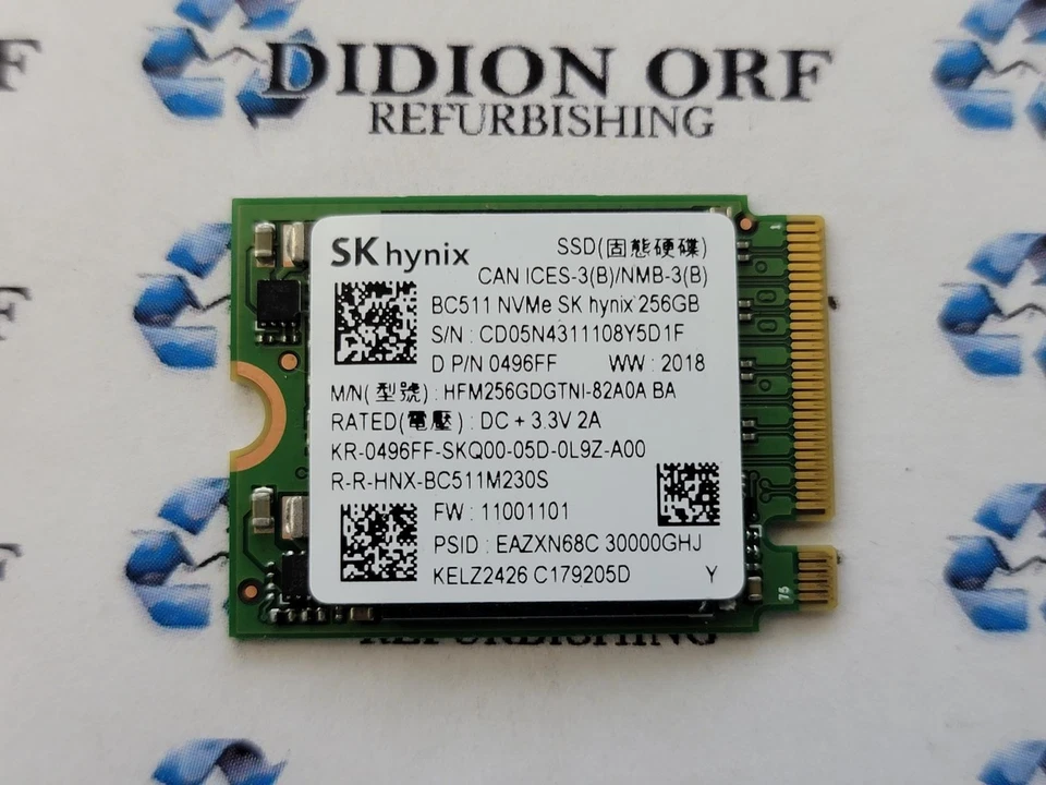 SK HYNIX BC511 256GB M.2 NVMe 2230 SSD HFM256GDGTNI-82A0A, Grade A, SKU 10656 - Image 1 of 1