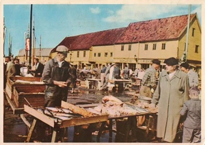 Postcard Norway Bergen Fisketorget c1950 fish market - Picture 1 of 2