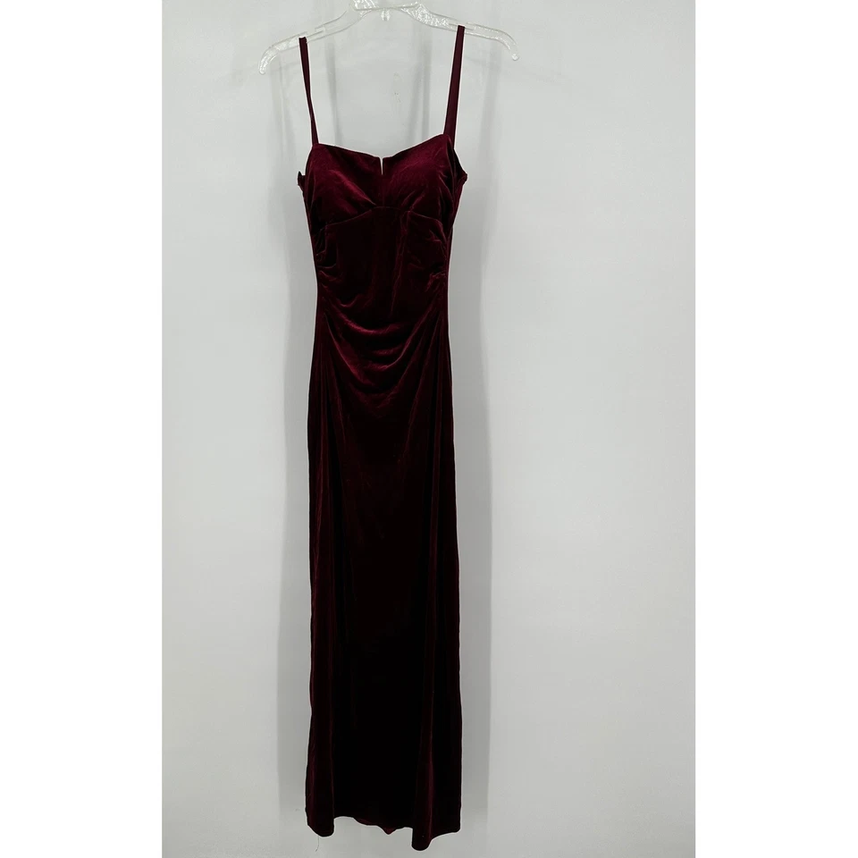 Jodi Kristopher Womens Whimsigoth Y2K Velvet Gown Size M Burgundy Maxi Witchy - Image 1 of 4