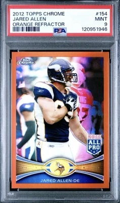 Jared Allen 2012 Topps Chrome Orange Refractor PSA 9 MINT HALL OF FAME - Image 1 of 2