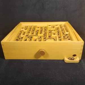 Labyrinth Maze Game with Ball All Wood Precision Control All Directions Cardinal - Picture 1 of 16