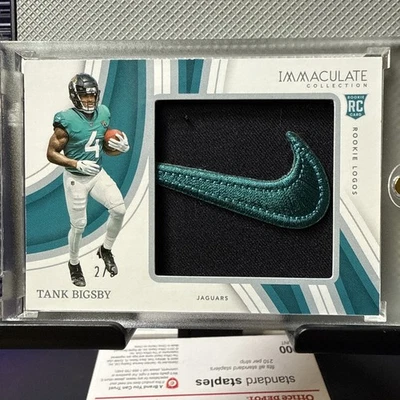 2023 Immaculate Tank Bigsby Rookie Insignias Nike Swoosh Patch /5 - Image 1 of 2