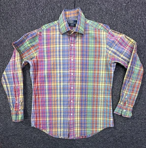 Camisa Polo de Raplh Lauren Regent Para Hombres Mediana Multicolor Tartán Ajuste Personalizado - Imagen 1 de 7
