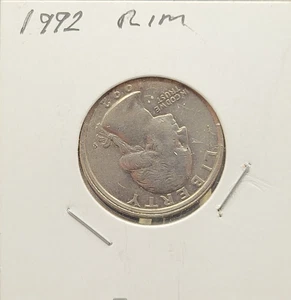 1992 U.S. Washington Quarter 25 Cents Coin Rim Error - Picture 1 of 3