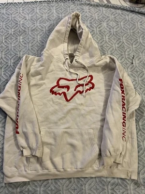 FOX RACING FLEECE 图形连帽衫 - 白色 - XL — 第 1/4 张图片