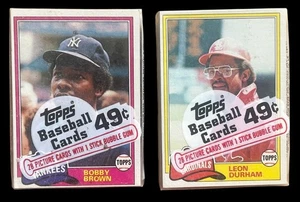 1981 Topps Baseball (2-dos) paquetes de violonchelo sellados Bobby Brown/Leon Durham - Imagen 1 de 4