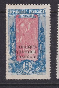 CONGO CENTRALE FRANCESE, 1924 AEF, 5f. Blu e rosa, lhm. - Foto 1 di 1
