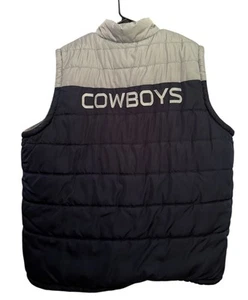 Dallas Cowboys Reversible Puffer Vest NFL Size 3x Blue Gray - Picture 1 of 10