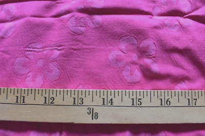 BATIK FLOWER  PRINT  FUSCHIA   100%  COTTON FABRIC  16X40  INCHES - Image 1 of 2