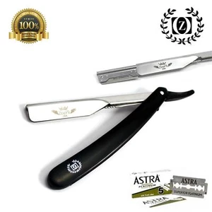 Navaja de afeitar de corte recto para peluquero salón NAVAJA + 5 hojas Astra - Imagen 1 de 2