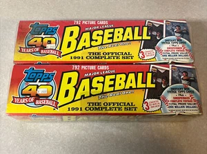 2 Factory Sealed Boxes of 1991 Topps MLB Baseball Complete Set 792 Cards NEW - Picture 1 of 1