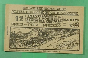 DR WHO 1923 SUIZA CARPETA POSTAL PICTÓRICA JUEGO COMPLETO 12 SIN USAR m20673 - Imagen 1 de 7
